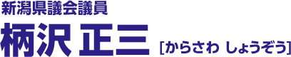 新潟県議会議員 柄沢正三（からさわしょうぞう）